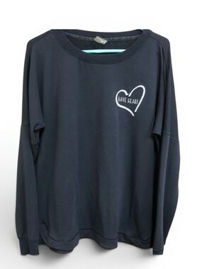 W2 CALIA by Carrie Underwood Black Crewneck Sweatshirt with Heart Detail